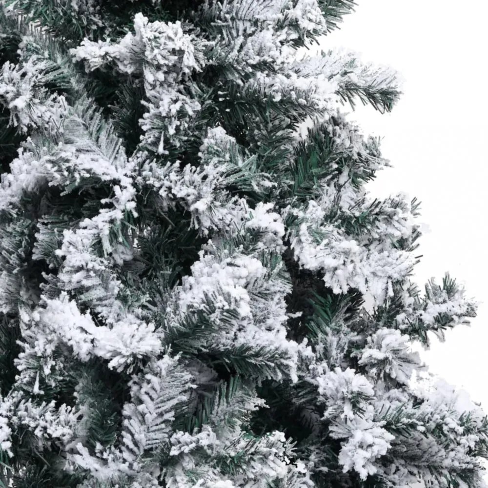 zöld PVC műkarácsonyfa pelyhes hóval 400 cm