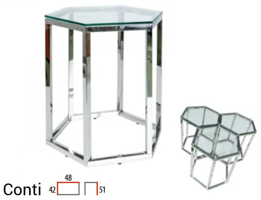 Conti lerakóasztal ezüst