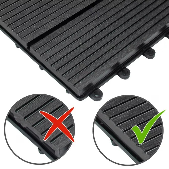 Deuba WPC burkolólapok - 11 darabos készlet, 30x30 cm, klasszikus antracit