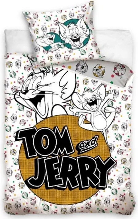 Tom és Jerry White ágyneműhuzat 140×200cm, 70x90 cm