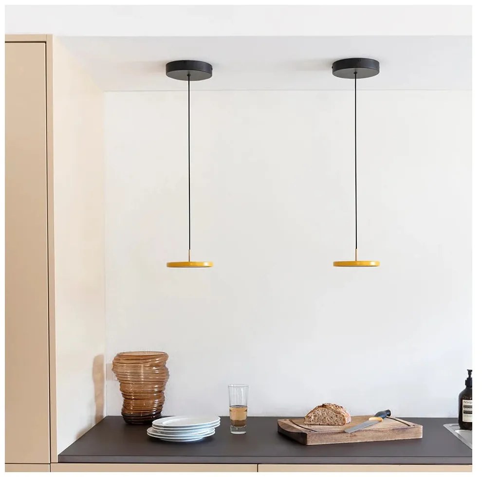 Okkersárga LED függőlámpa fém búrával ø 15 cm Asteria Micro – UMAGE