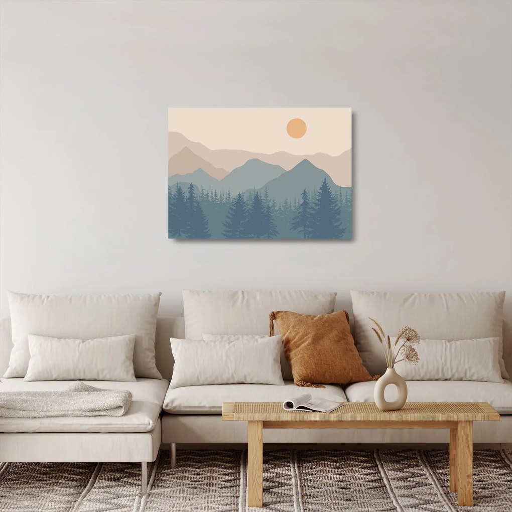 Üveg kép - Türkiz hegység N⁰1 (70x50 cm)
