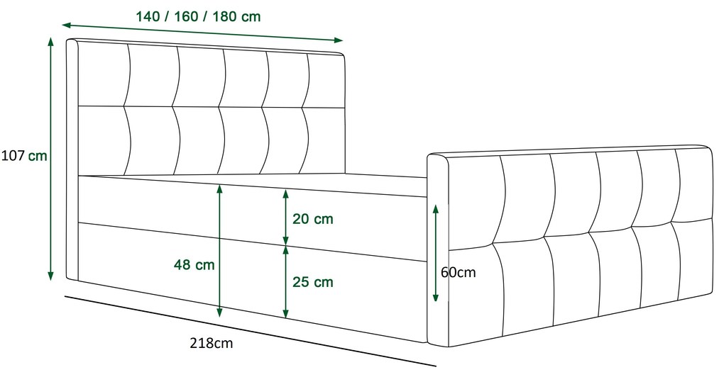 Franciaágy  Boxspring 140 cm Macheta (bézs) (matraccal és tárolóhellyel). Akció -21%. 1046718