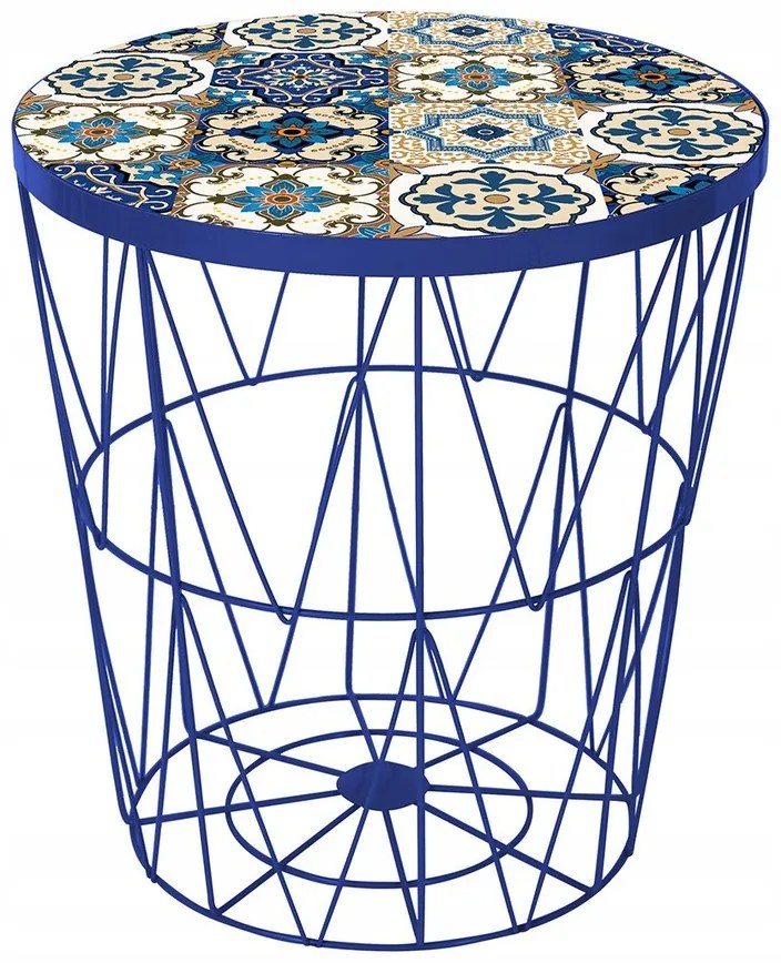 Kisasztal BOHO Ø 38 cm, kék