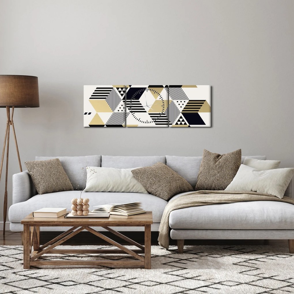 Kép - Geometriai formák N⁰1 (órával) (90x30 cm)