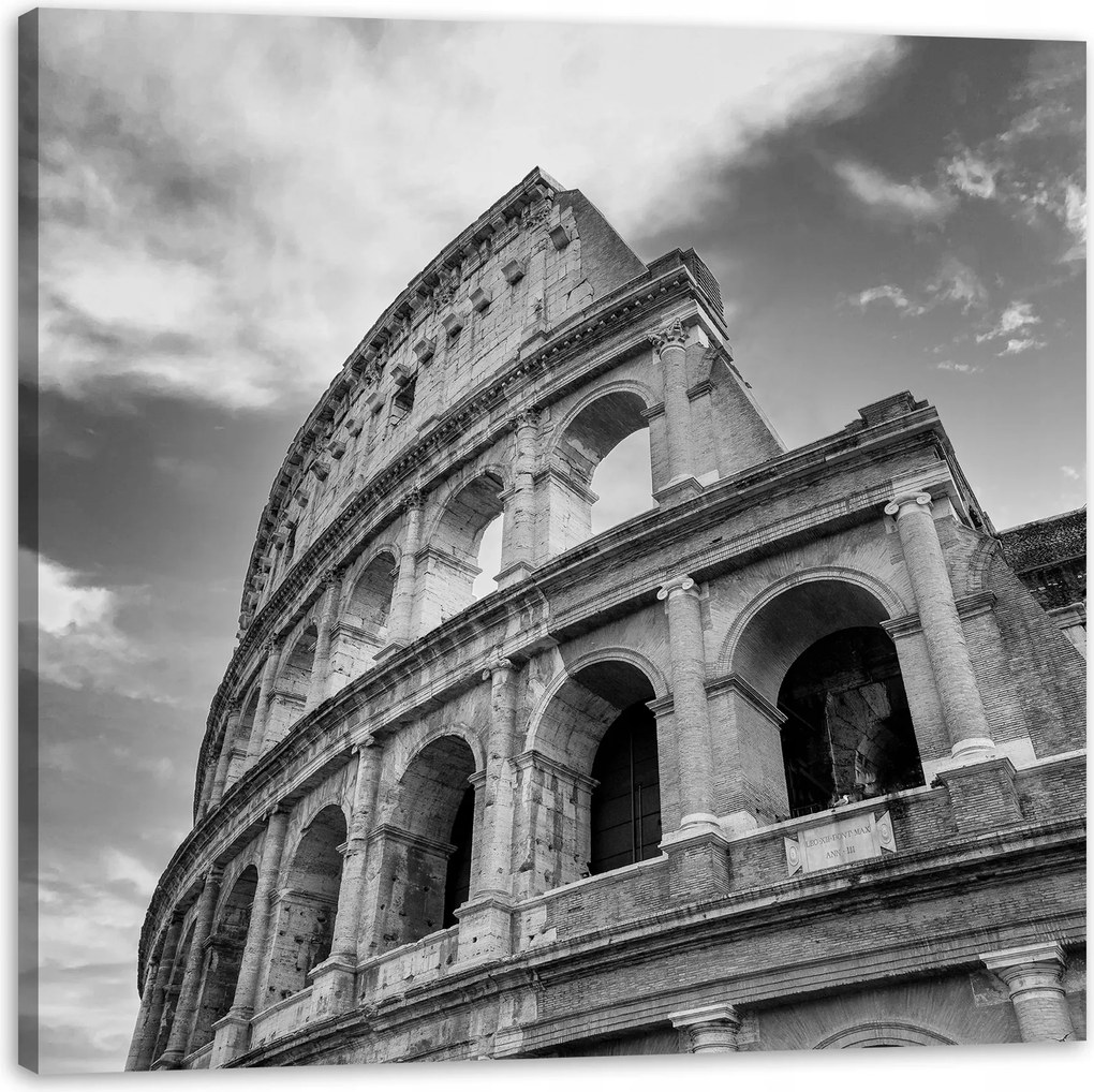Vászonkép Colosseum fekete-fehér 80x80 cm