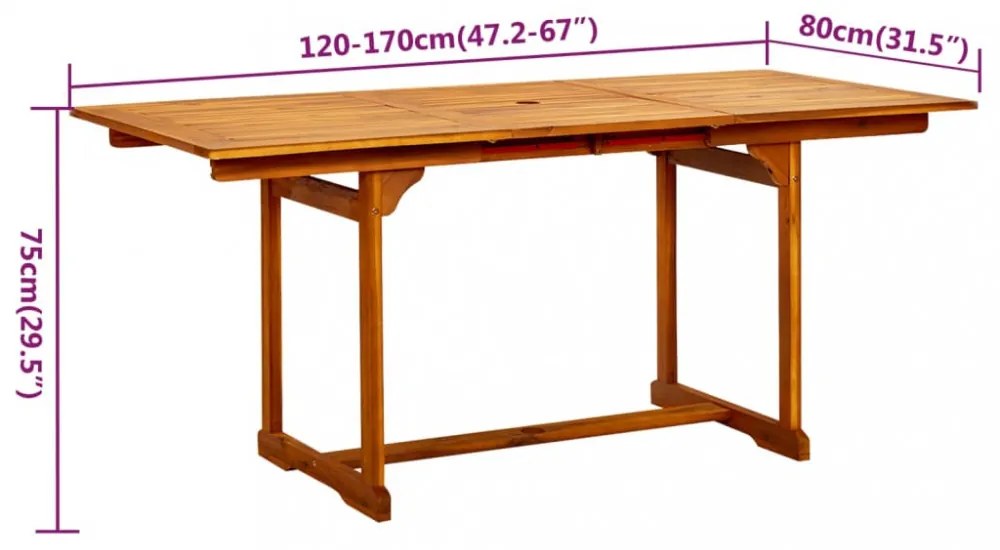 7 részes tömör akácfa kerti étkezőgarnitúra