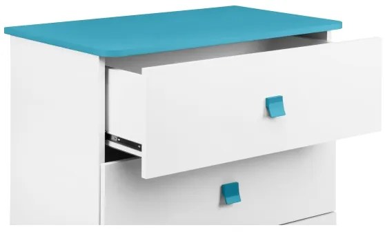 Szekrény PABIS 87x83 cm fehér/kék