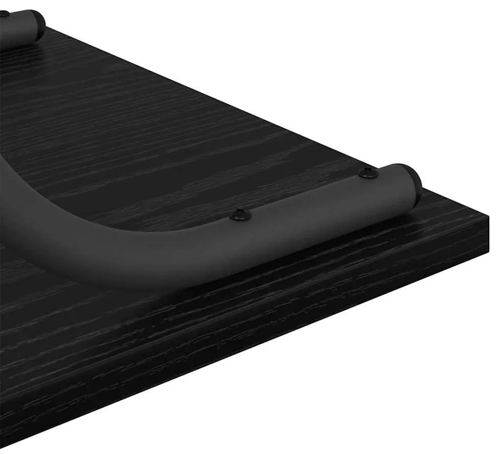 Konzolasztal polcokkal Musta tammi 101 x 35 x 80.5 cm Faanyag