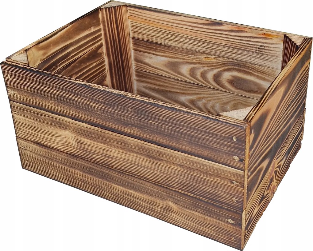 Fa Doboz, Napbarnított Szín, 35x25x19 cm, Tároló Doboz