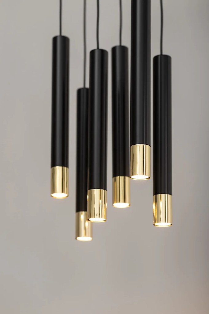 SIGMA LIGHTING 33397 SOPEL Hengeres Függesztett Lámpa Fekete, Arany GU11 IP20