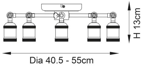 Endon 97244 - Irányítható spotlámpa HAL 5xE27/40W/230V sárgaréz