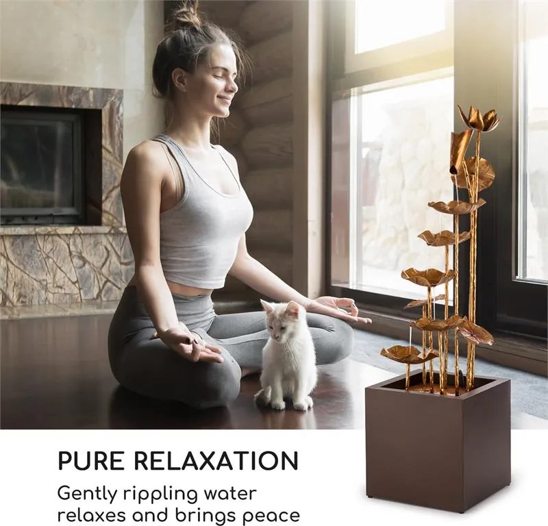 Blumfeldt Golden Orchid, kerti szökőkút, 5 W pumpa, IPX8, sárgaréz hatás