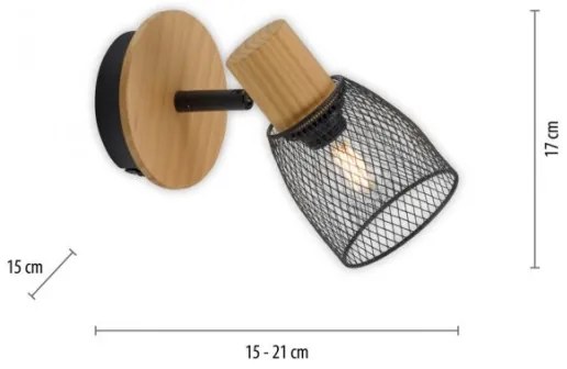 JUST LIGHT. 15191-79 - Fali spotlámpa TAMIS 1xE14/10W/230V fenyő