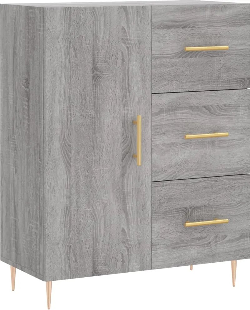 vidaXL szürke sonoma színű szerelt fa tálalószekrény 69,5 x 34 x 90 cm