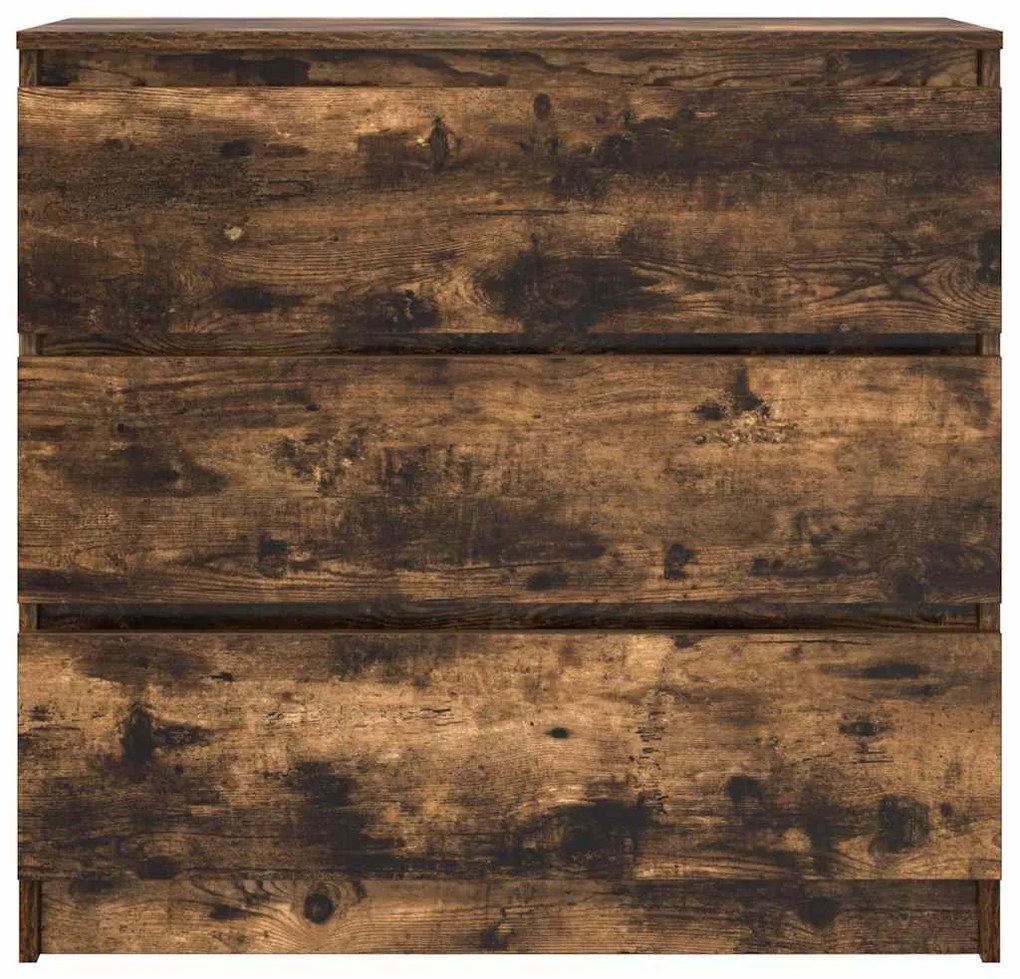 füstös tölgy színű szerelt fa tálalószekrény 80x35x76 cm