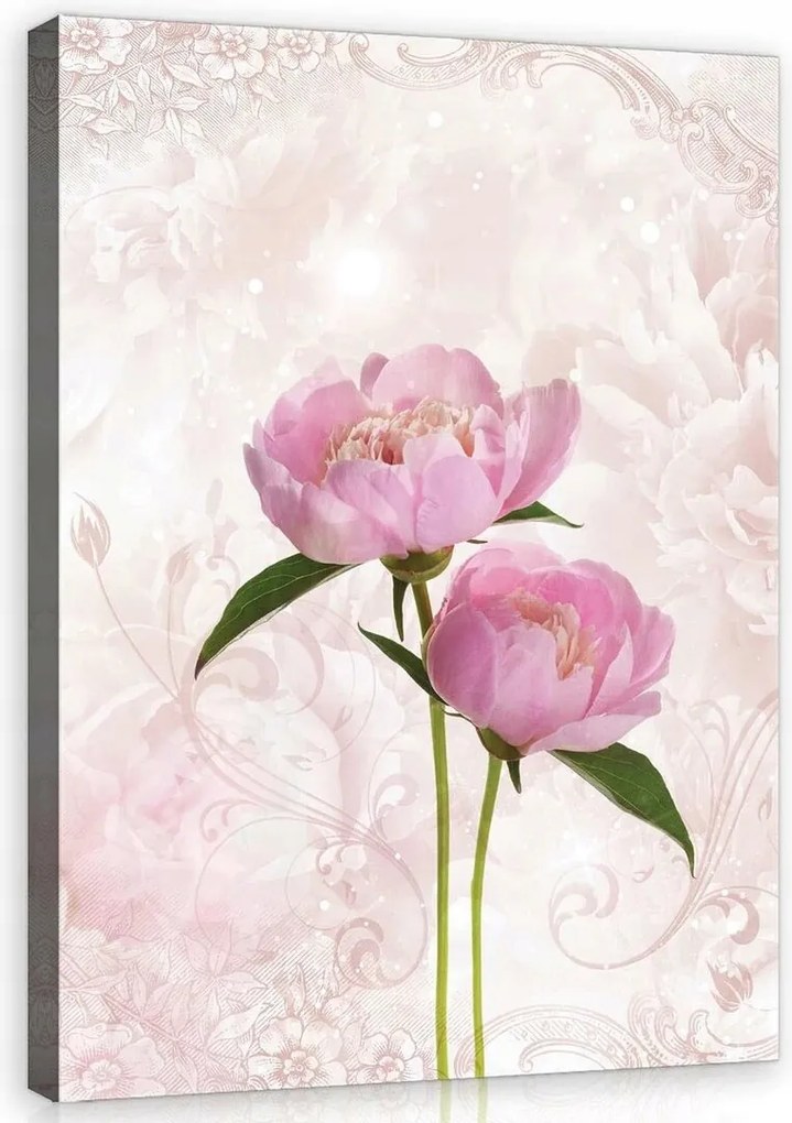 Vászonkép 40x40 Virágos csendélet Bazsarózsa finom akcentus a hálószobába