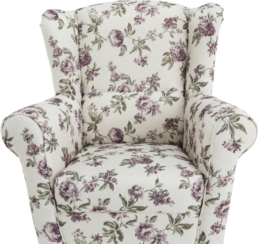 füles fotel puffal, szövet rose 18, ASTRID