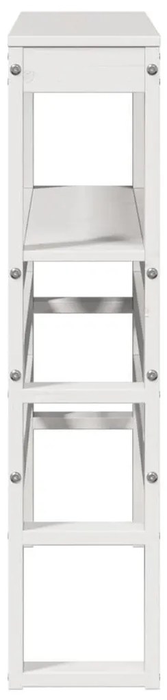 fehér tömör fenyőfa fejtámla polcokkal 90 cm