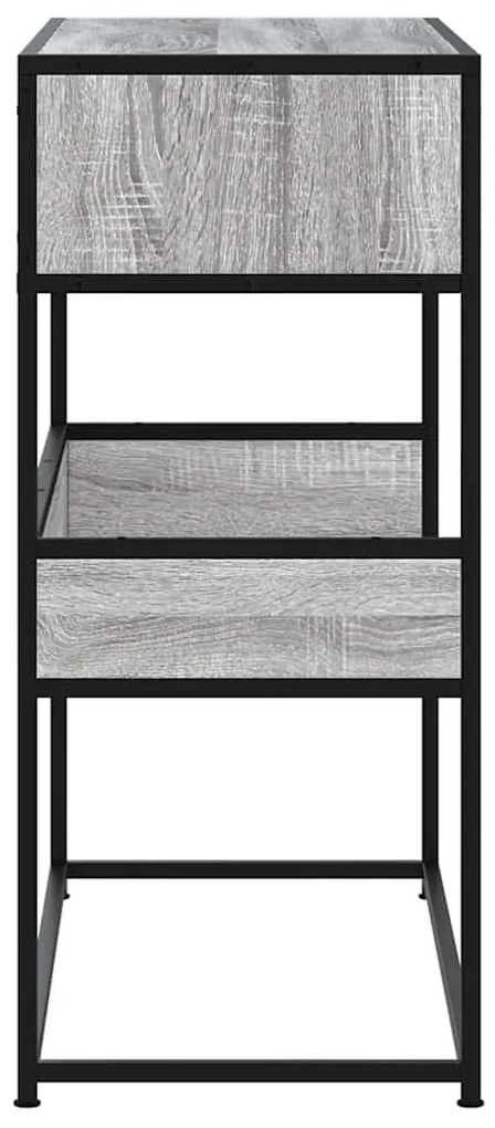 szürke sonoma színű szerelt fa tálalóasztal 90x35x80 cm
