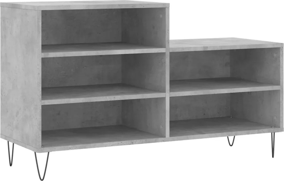 vidaXL betonszürke szerelt fa cipőszekrény 102x36x60 cm