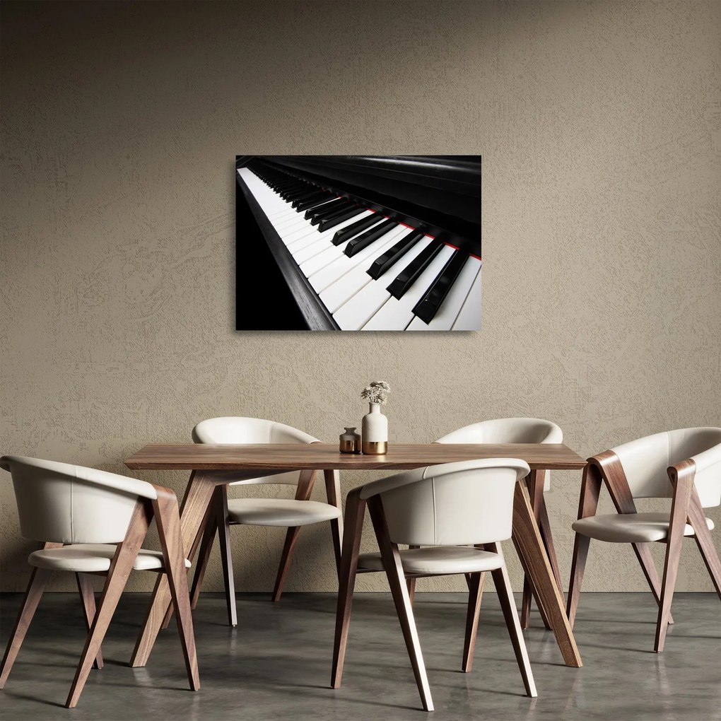 Zongora billentyű képe (üvegen) (70x50 cm)
