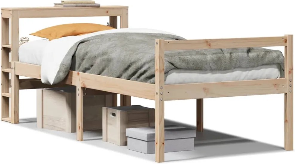 vidaXL tömör fenyőfa ágy időseknek fejtámlával 90 x 190 cm