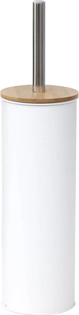 Wc kefe fehér fém bambusz tartály