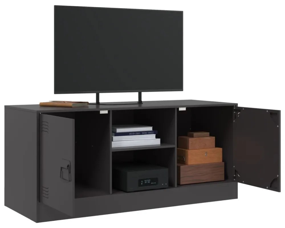 fekete acél TV-szekrény 99 x 39 x 44 cm