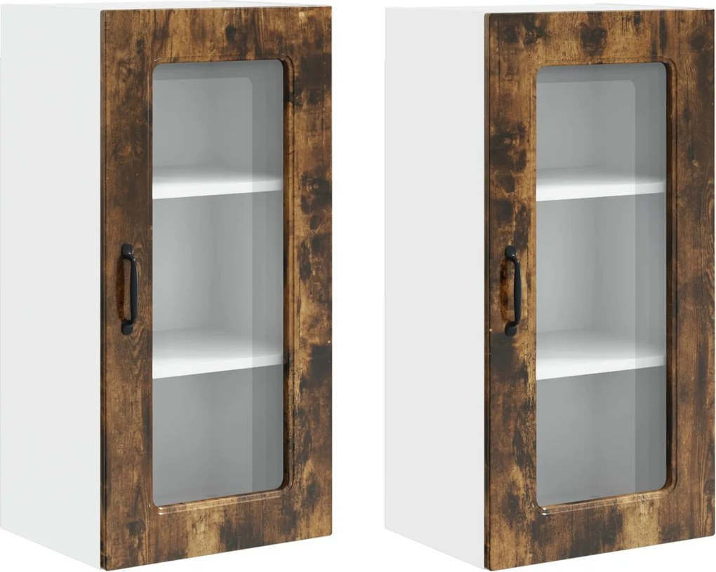vidaXL Konyhaszekrény Kalmar 2 pcs Füstölt tölgy 40 x 31 x 80 cm