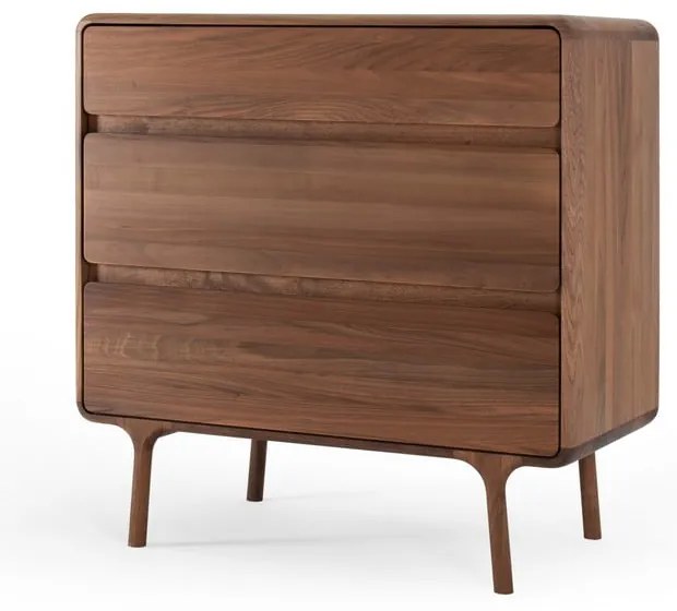 Barna diófa komód 90x90x45 cm Fawn – Gazzda