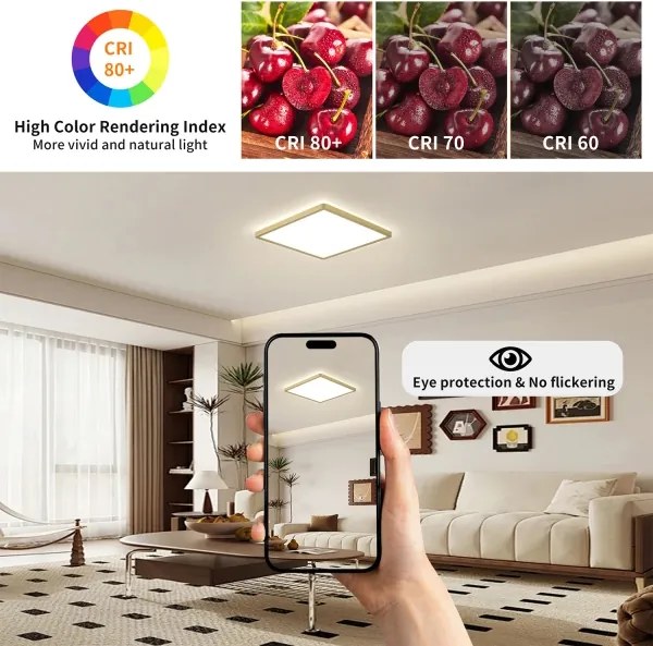 Brilagi - LED Fürdőszobai lámpatest ULTRA SLIM LED/18W/230V 30x30 cm aranyszínű IP54