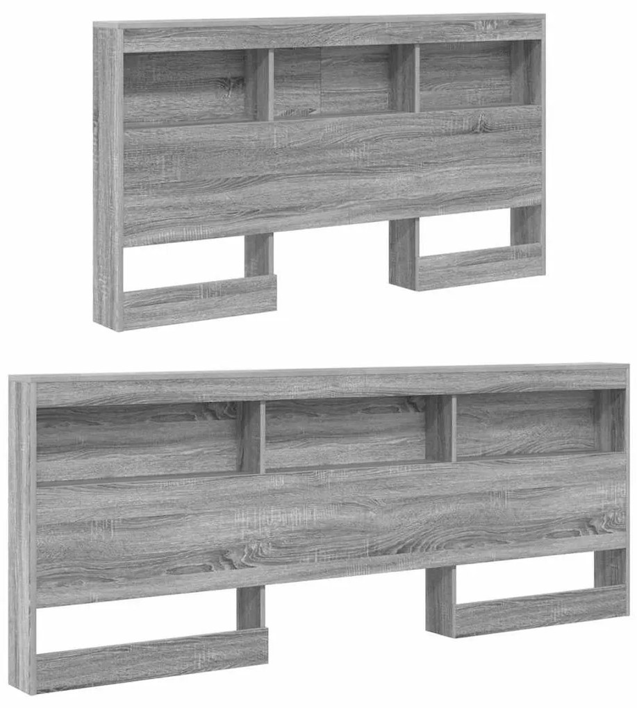 Tároló fejtámla polcokkal Szürke sonoma 135 cm Faanyag