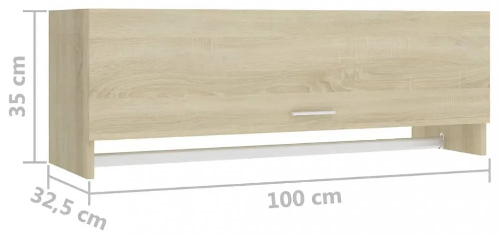 sonoma tölgy színű szerelt fa ruhásszekrény 100 x 32,5 x 35 cm