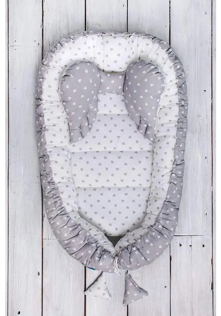 Babafészek kisbabák számára Belisima szürke