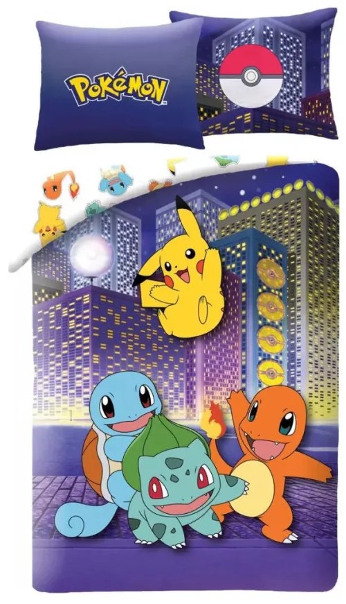 Pokémon City ágyneműhuzat 140×200cm, 70×90 cm microfibre