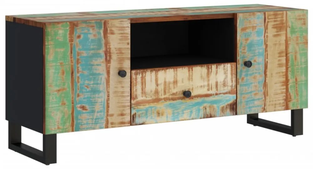 tömör újrahasznosított és szerelt fa TV-szekrény 105x33,5x46 cm