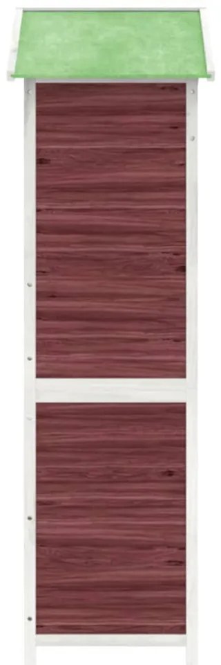 kávészínű tömör fenyőfa kerti szerszámtároló 120x53,5x170 cm
