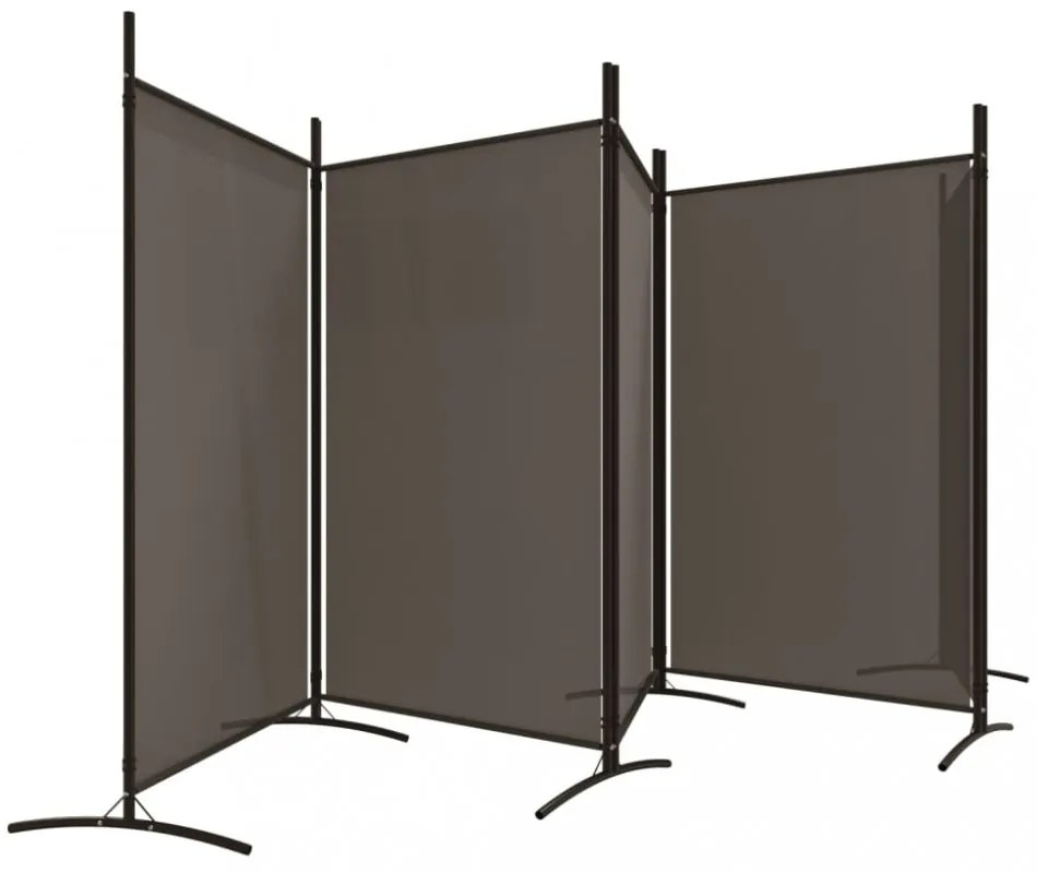 5 paneles antracitszürke szövet térelválasztó 433x180 cm