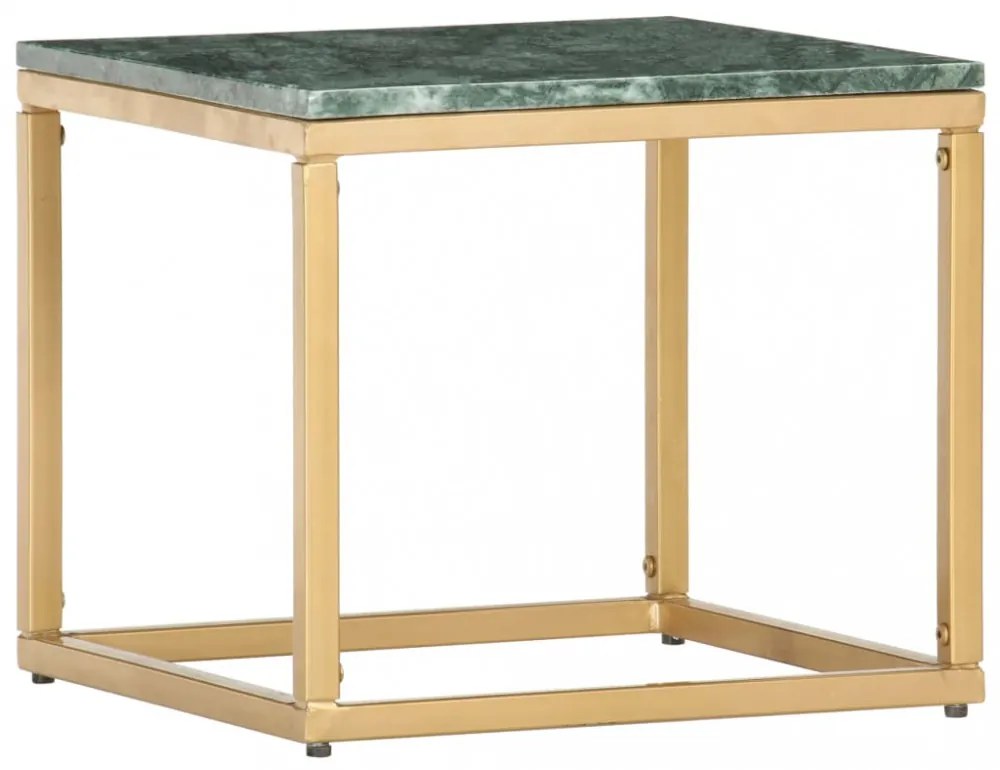 zöld márvány textúrájú valódi kő dohányzóasztal 40 x 40 x 35 cm