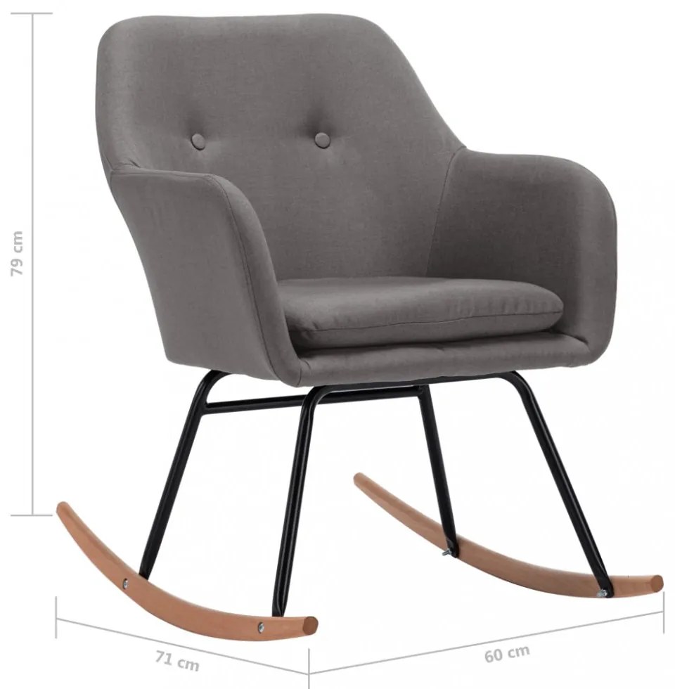 világosszürke szövet hintaszék