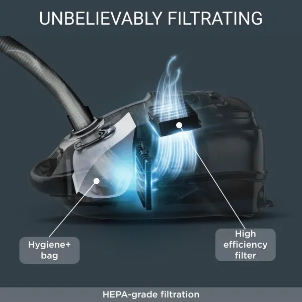 Rowenta - Porzsákos porszívó SILENCE FORCE ALLERGY+ 4,5l 400W fekete/fehér