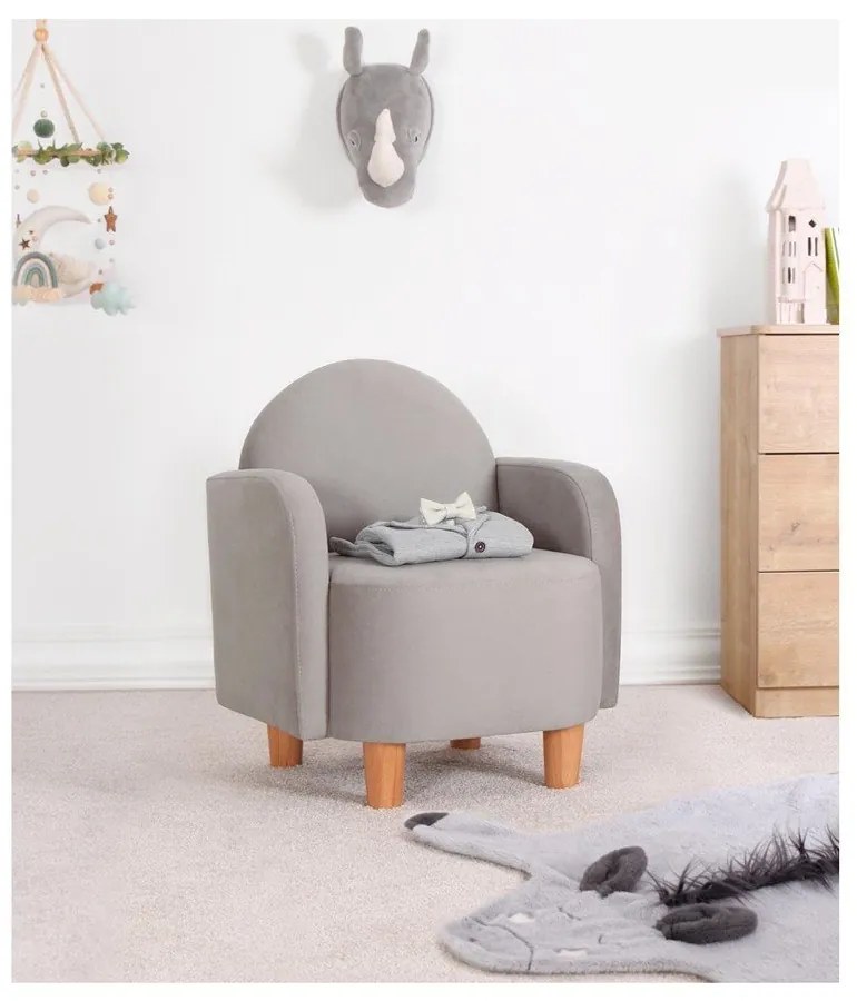 Szürke gyerek fotel Nock – Artie