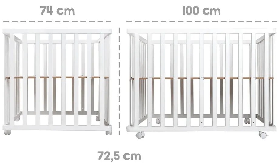 Fehér-natúr színű járóka 100x75 cm – Roba