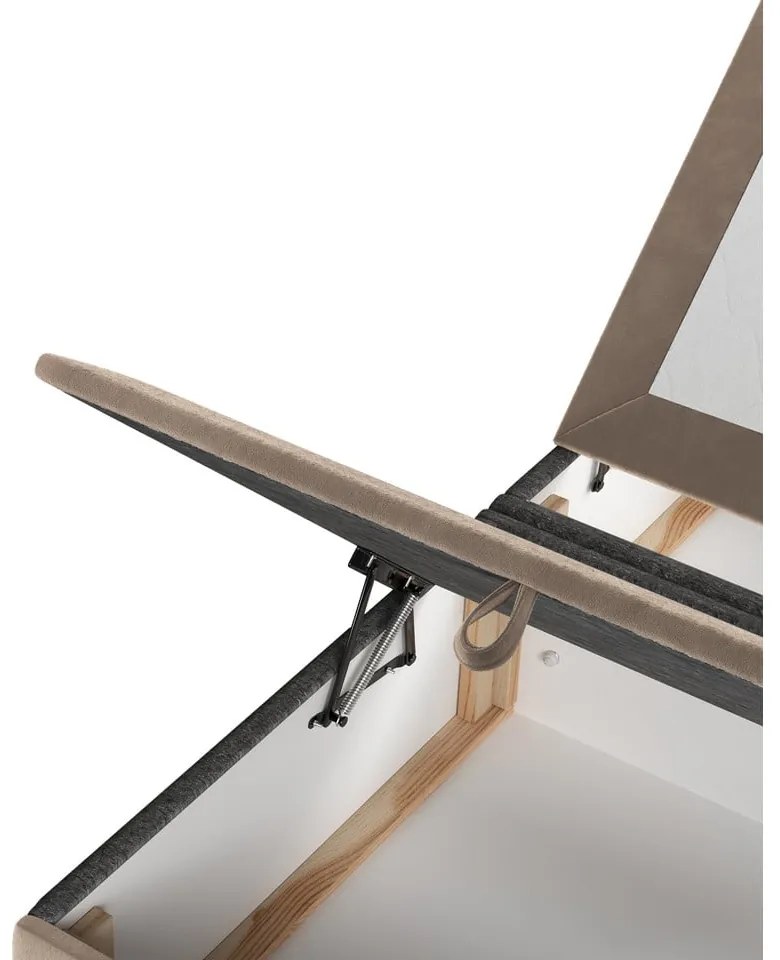 Bézs kárpitozott ágyneműtartós franciaágy 160x200 cm Tate – Maison de Rêve