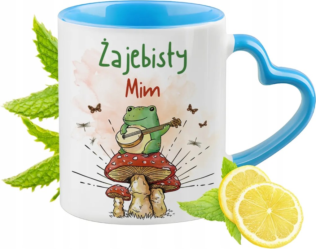 Mima Kék Bögre Szív Alakú Füllel Ajándék