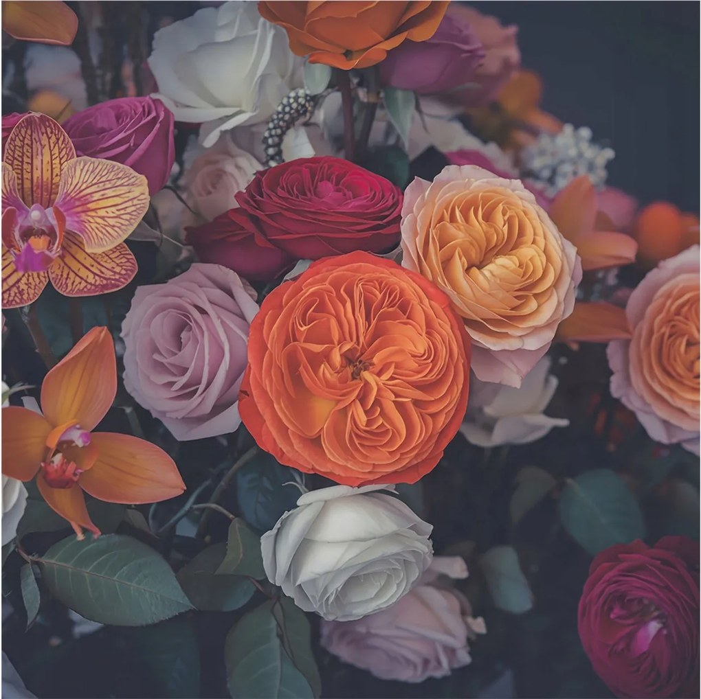 Divatos Flizelin Tapéta Ragasztóval Fali 3D Színes csokor 250x250 Ragasztó