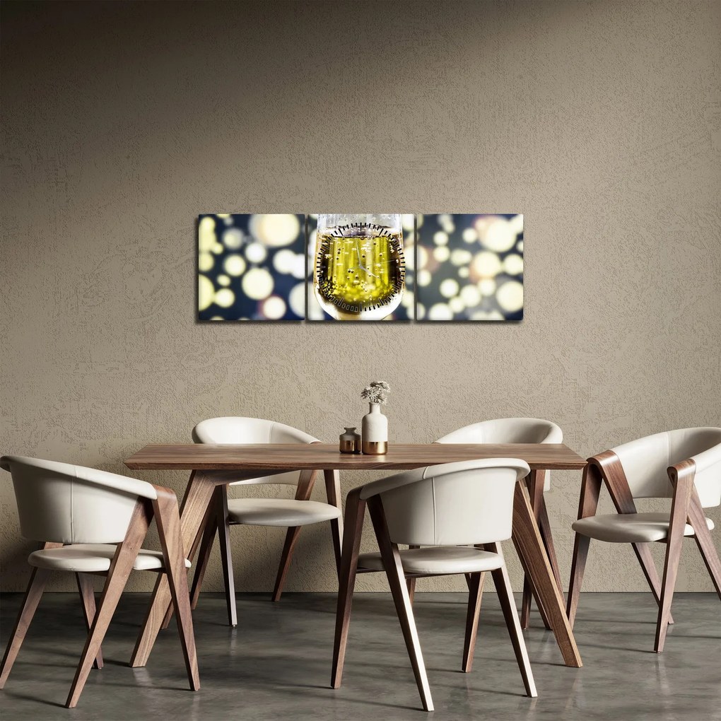 Pezsgő képe (órával) (90x30 cm)