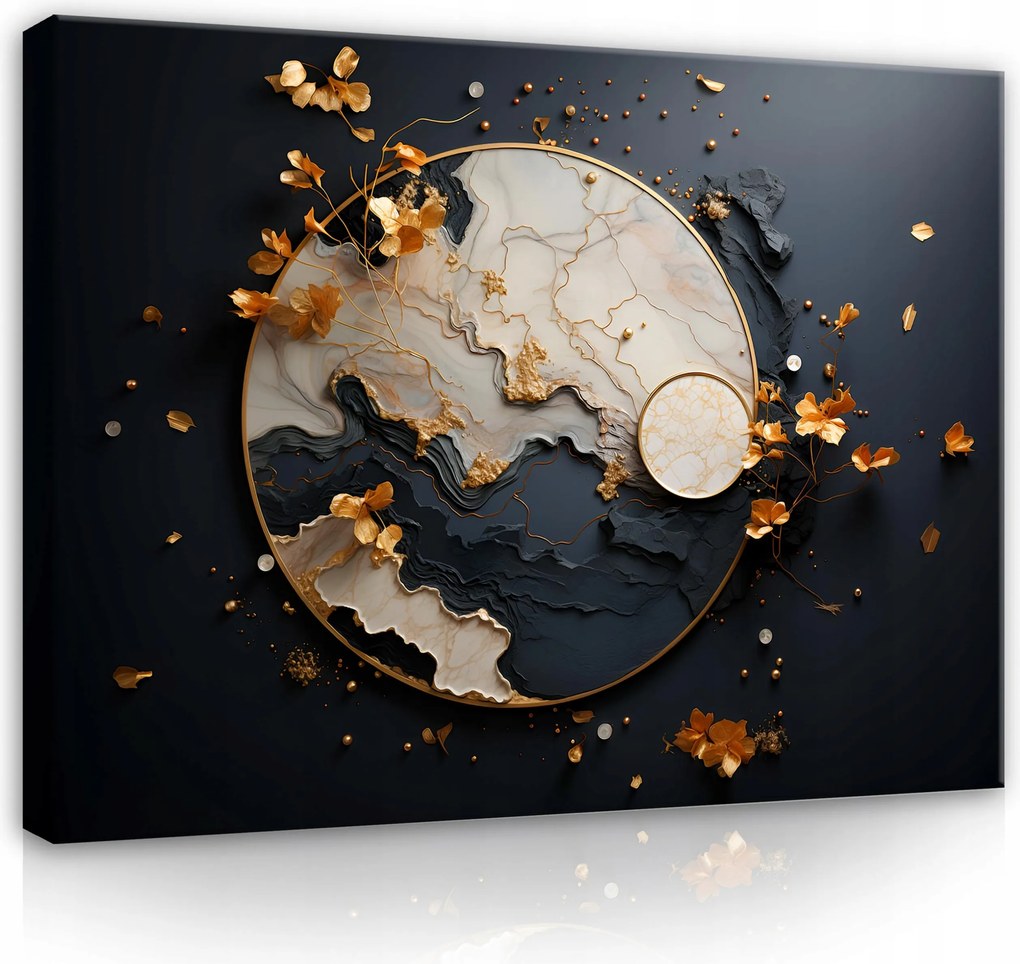 Vászonkép Absztrakt Márvány Fekete Vászon Fal Hálószoba Nappali 60x40