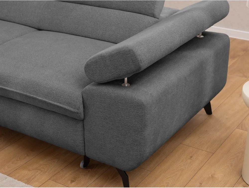 Szürke zsenília sarokkanapé (bal oldali-L alakú) Marbeya – Ropez